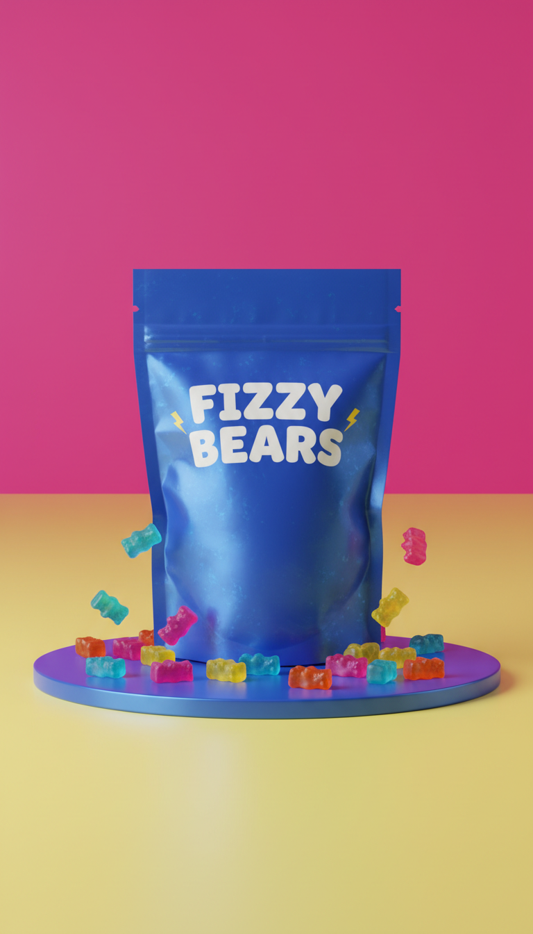 Shockwave blue fizzy bears pouch