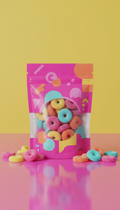 Tangerine pop gummy rings pouch