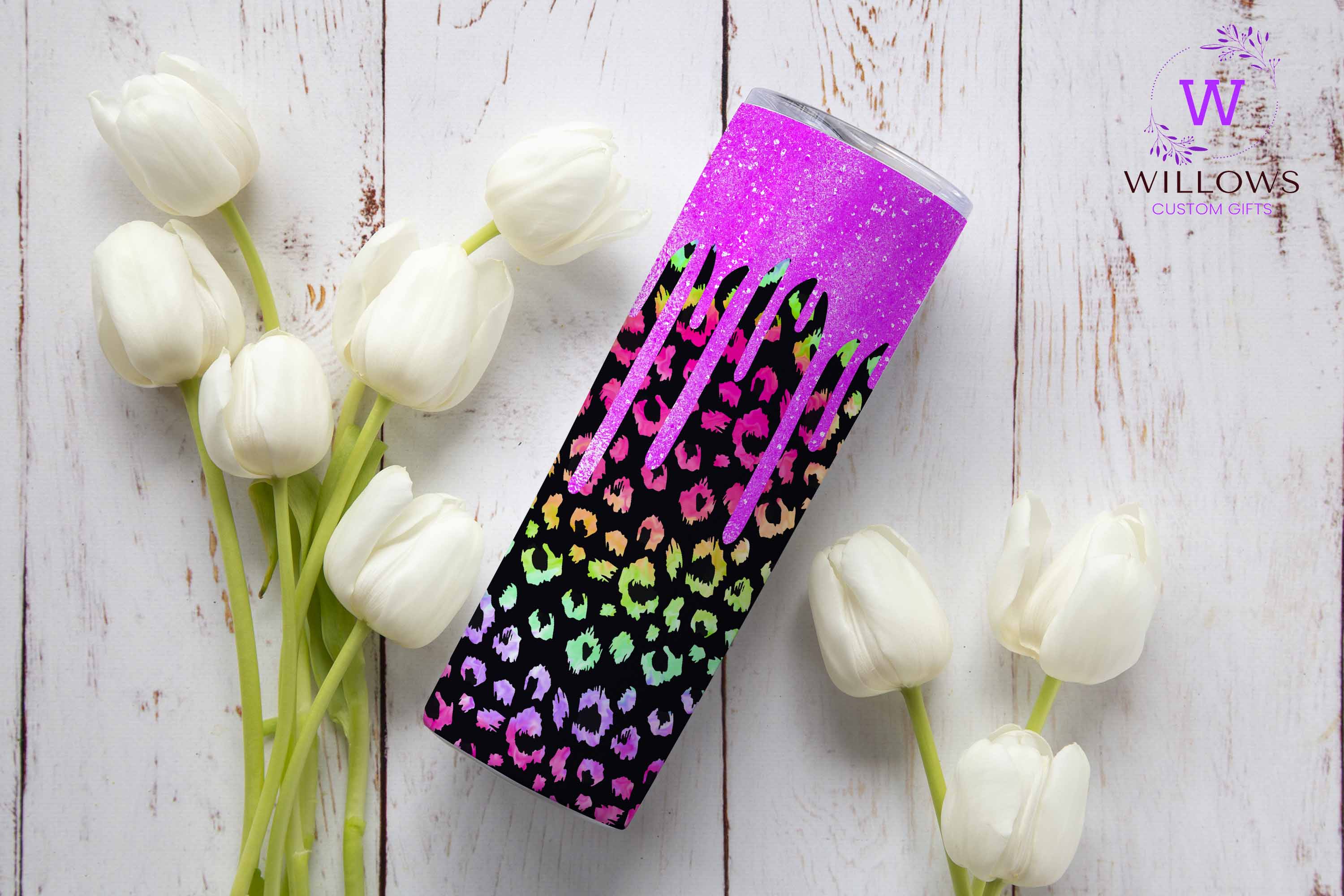 Glitter Drip - Leopard & Pink